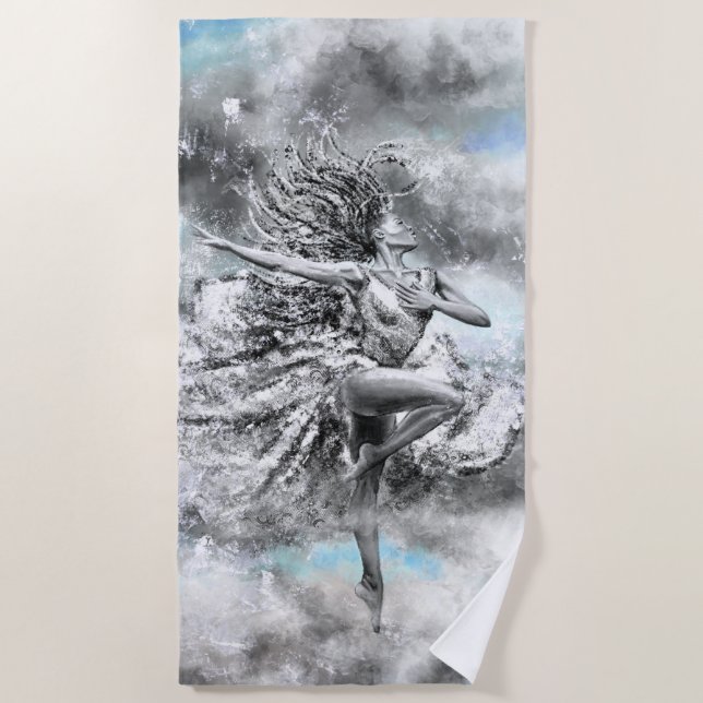 Serviette De Plage Dancing Woman Beach Towne (Devant)