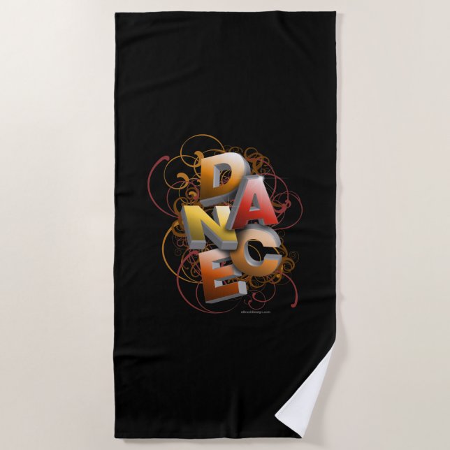 Serviette De Plage Danse 3D (automne) (Devant)