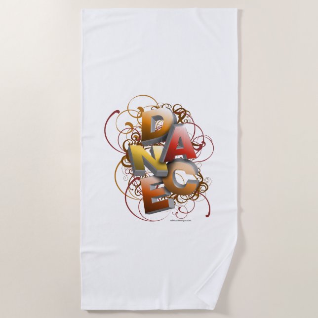 Serviette De Plage Danse 3D (automne) (Devant)
