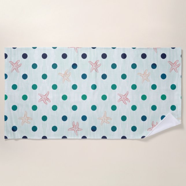 Serviette De Plage Danse étoilée à pois (Devant)