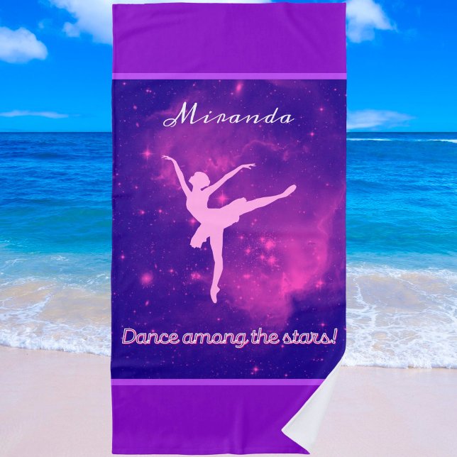 Serviette De Plage Danse Parmi Les Étoiles Ballerina Galaxy (Créateur téléchargé)