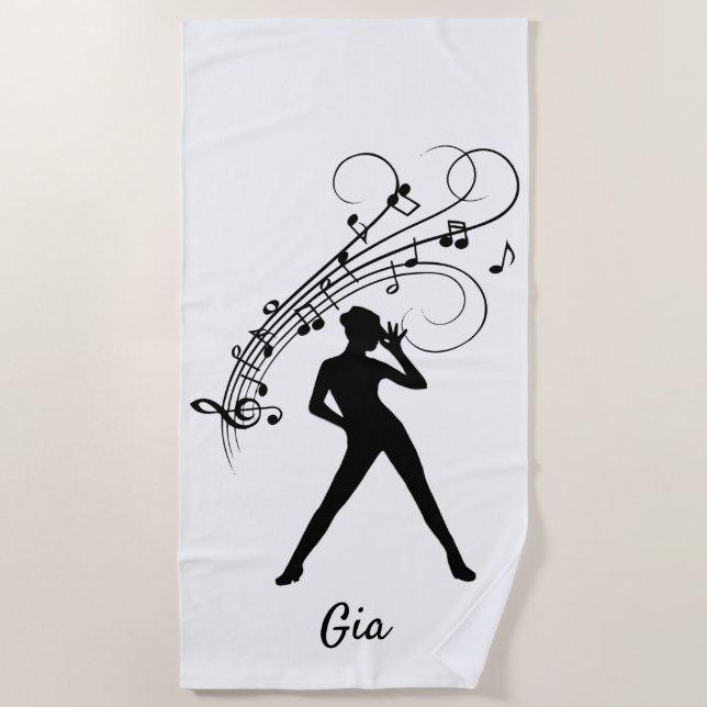 Serviette De Plage Danseur de Tap moderne (Devant)
