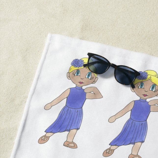 Serviette De Plage Danseur moderne lyrique Danse costume violet Consi (En situation)