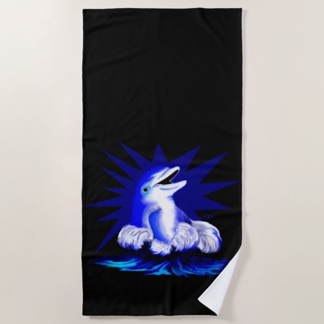 Serviette De Plage Dauphin souriant (Devant)