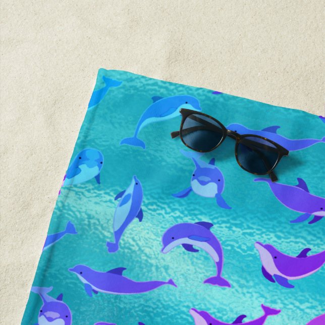 Serviette De Plage Dauphins (En situation)