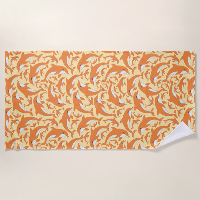 Serviette De Plage Dauphins mignons (Devant)