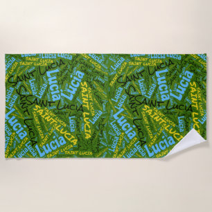 Serviette De Plage Dazar de Sainte-Lucie couleurs Patriotique