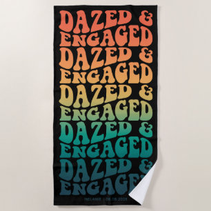 Serviette De Plage Dazed Engagé Texte Rétro à Gradient Personnalisé