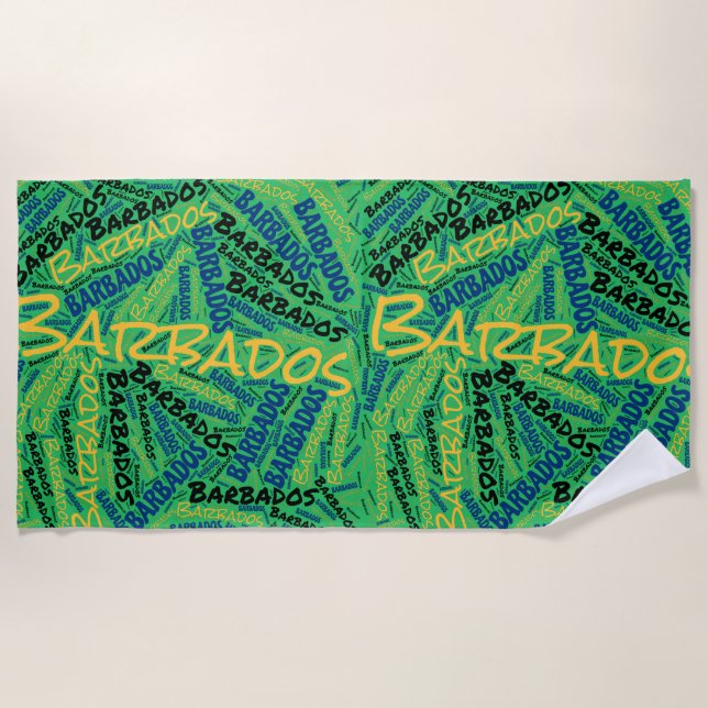 Serviette De Plage Dazzling Barbade couleurs drapeau patriotique (Devant)