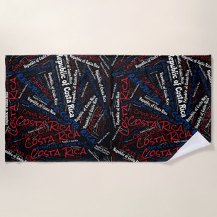 Serviette De Plage Dazzling Costa Rica couleurs drapeau patriotique