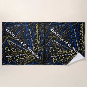 Serviette De Plage Dazzling El Salvador couleurs drapeau patriotique