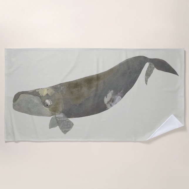 Serviette de plage de baleine noire en voie de dis (Devant)
