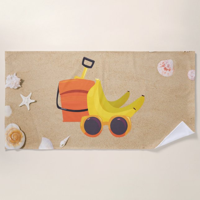 Serviette de plage de bananes mûres (Devant)