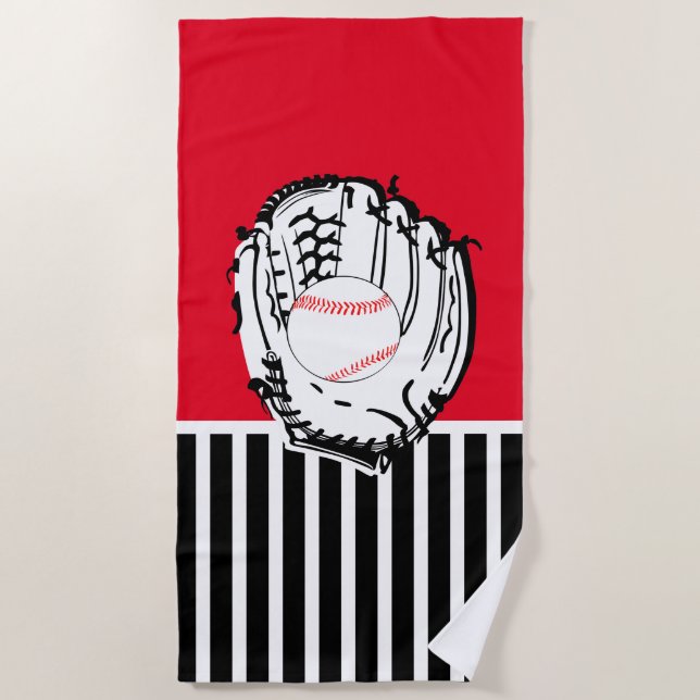 Serviette de plage de baseball Glove (Devant)