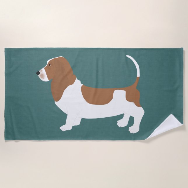 Serviette de plage de Basset Hound (Devant)