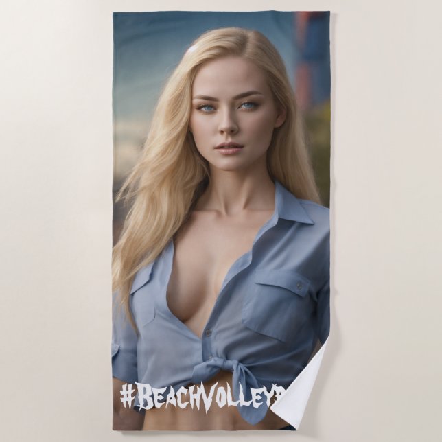 Serviette de plage de Beach Volleyball (Devant)