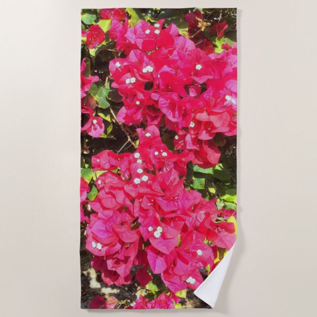 Serviette de plage de Bougainvilliers fleurie (Devant)