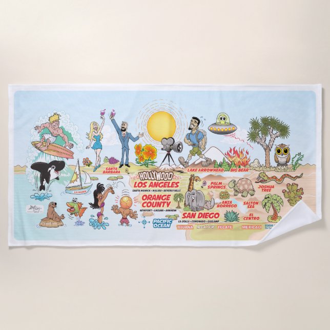 Serviette de plage de Californie du Sud (Devant)