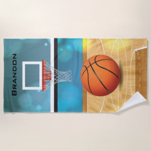 Serviette De Plage De Conception De Basket Ball