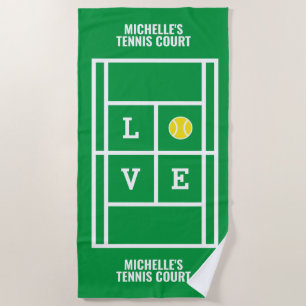Serviette de plage de court de tennis cadeau avec