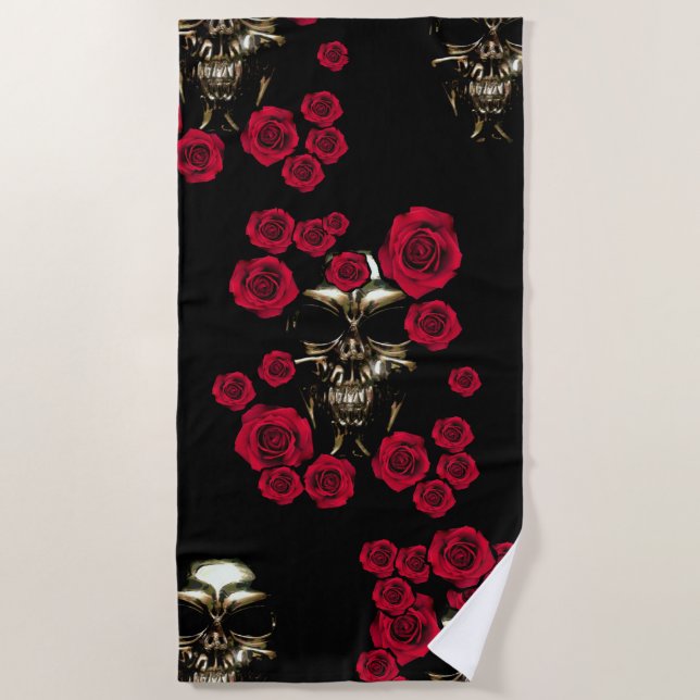 Serviette de plage de crâne (Devant)