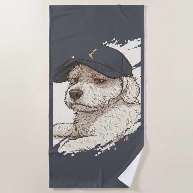 Serviette de plage de Dog Max (Devant)