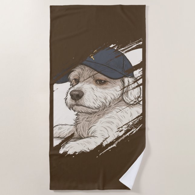 Serviette de plage de Dog Max (Devant)