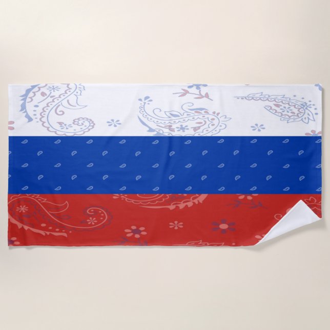 Serviette de plage de drapeau de la Russie (Devant)