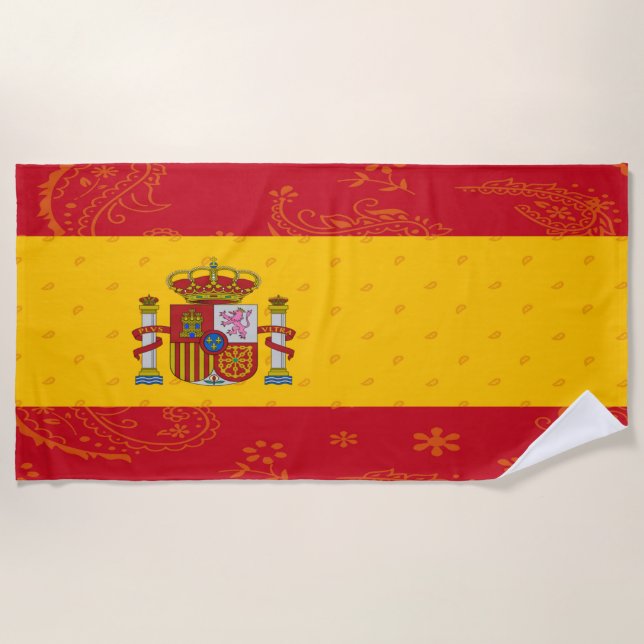 Serviette de plage de drapeau de l'Espagne (Devant)