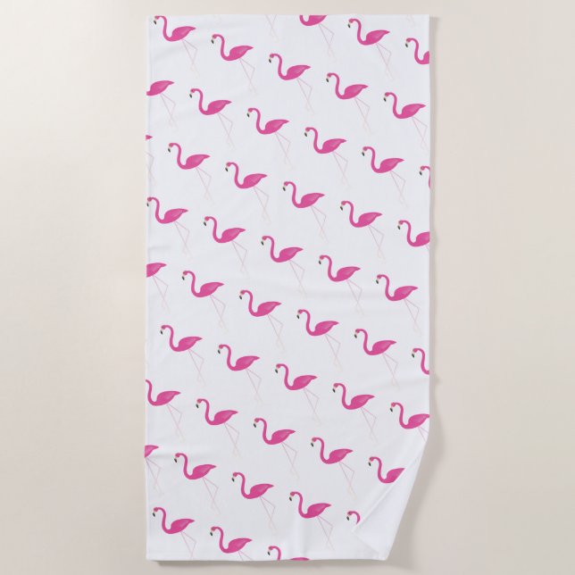 Serviette de plage de Flamants roses roses (Devant)