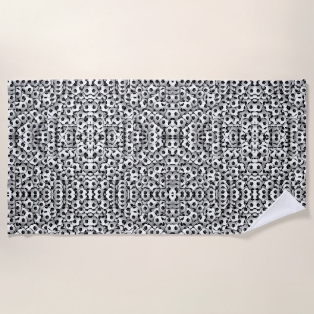 Serviette de plage de football. (Devant)