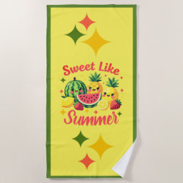 Serviette de plage de fruits tropicaux mignons com