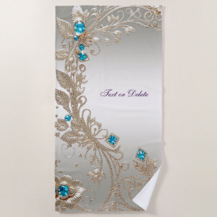 Serviette de plage de Gold Blue Stones