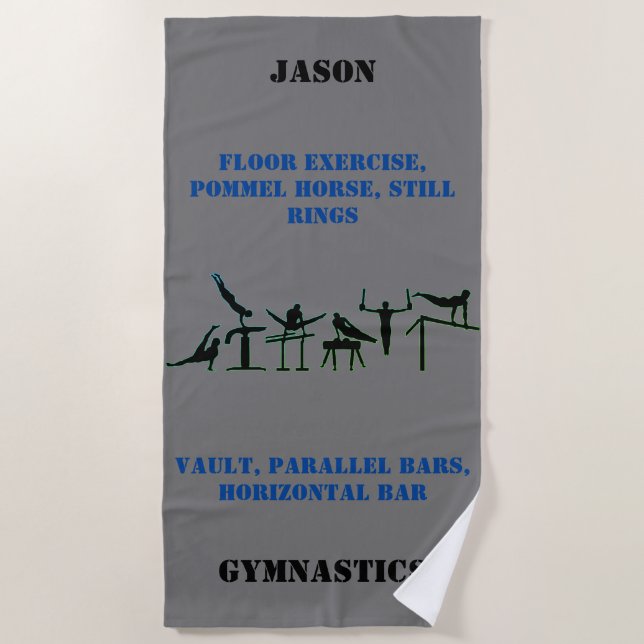 Serviette de plage de gymnastique pour garçons ave (Devant)