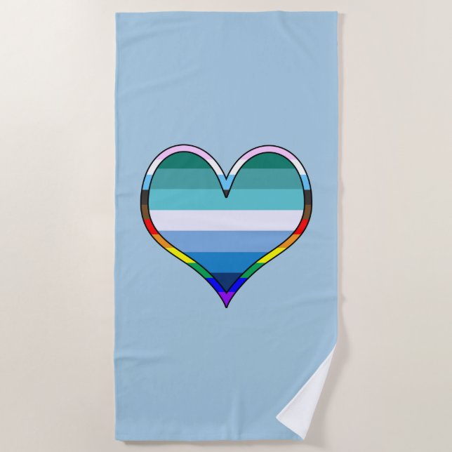 Serviette de plage de Heart gay pride (Devant)