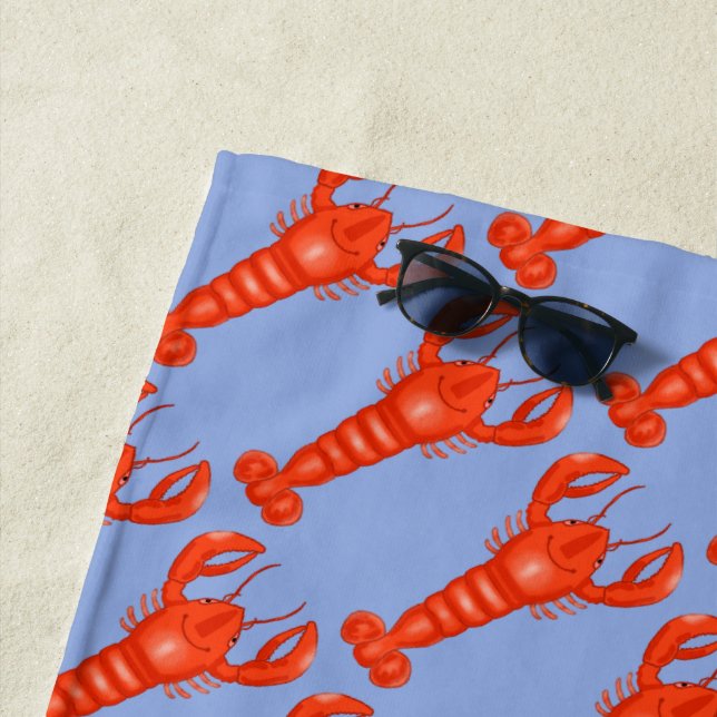 Serviette de plage de homard (En situation)
