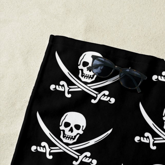 Serviette de plage de Jolly roger Pirates (En situation)