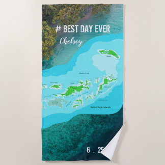Serviette De Plage De jour #Best les souvenirs de carte des Îles