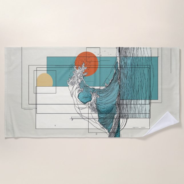 Serviette de plage de la balance des marées (Devant)