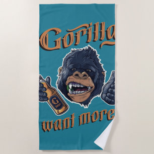 Serviette de plage de la bière de Gorilla