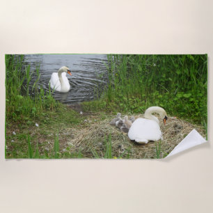 Serviette de plage de la famille Swan