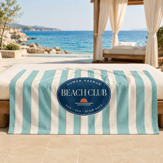 Serviette de plage de la Résort à rayures Teal Cab (Créateur téléchargé)
