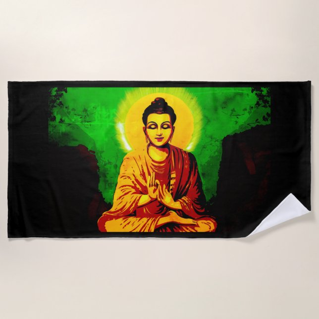 Serviette de plage de l'illumination de Bouddha (Devant)