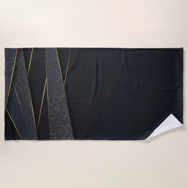 Serviette de plage de luxe – Design géométrique mo (Devant)