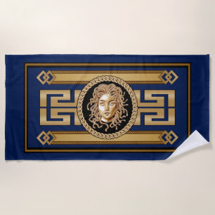 Serviette de plage de luxe Medusa Gold