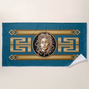 Serviette de plage de luxe Medusa Gold