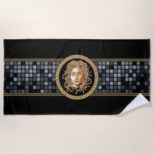 Serviette de plage de luxe Medusa Gold