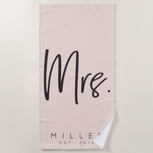 Serviette de plage de Mme Established Custom (Devant)