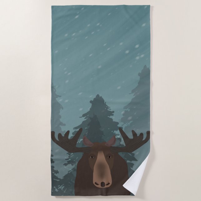 Serviette de plage de Moose (Devant)