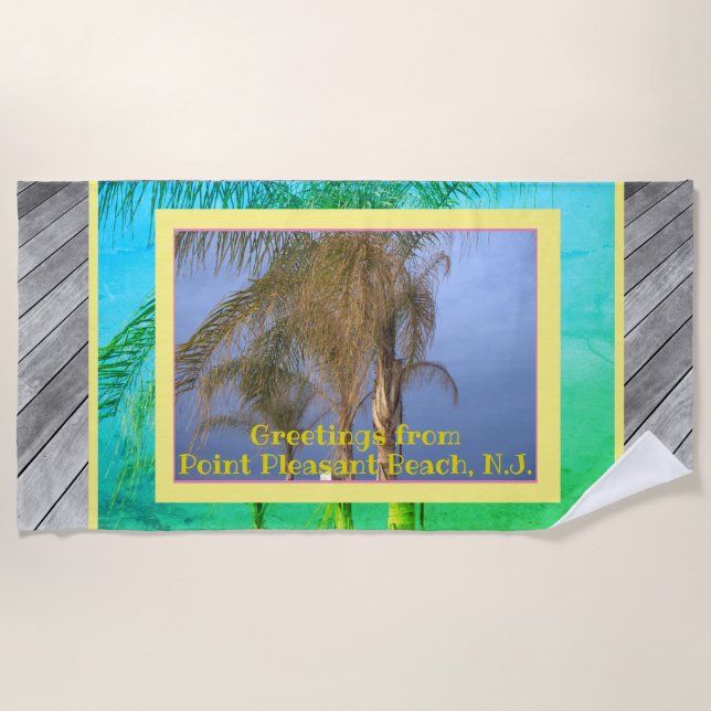 Serviette de plage de N.J. avec planches de pont e (Devant)